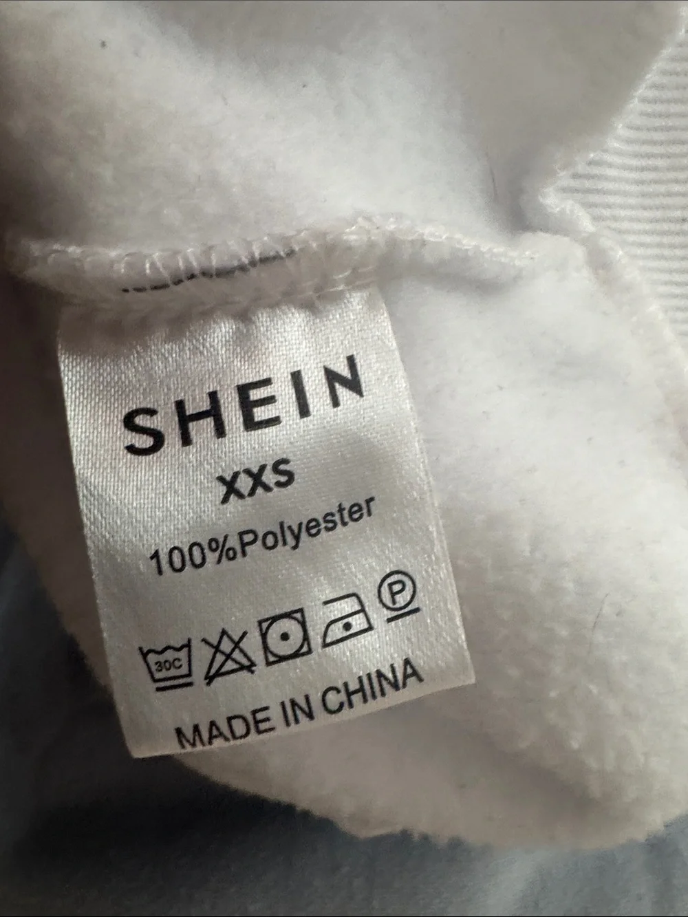 SHEIN White Crewneck Sweatshirt with Light Blue Joggers